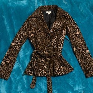 Leopard Print Lightweight Coat (Size 6)